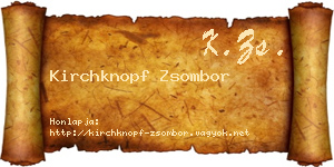 Kirchknopf Zsombor névjegykártya
